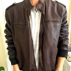 Levi’s faux leather bomber jacket, size XL